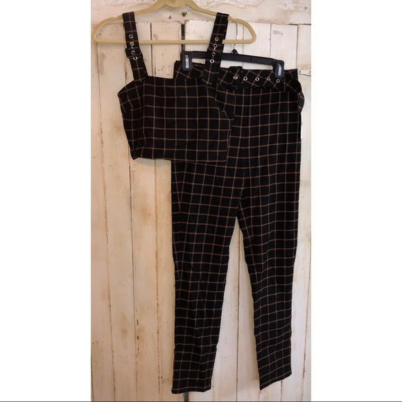 Forever 21 Plaid Crop Top & Pants Set - Picture 5 of 8